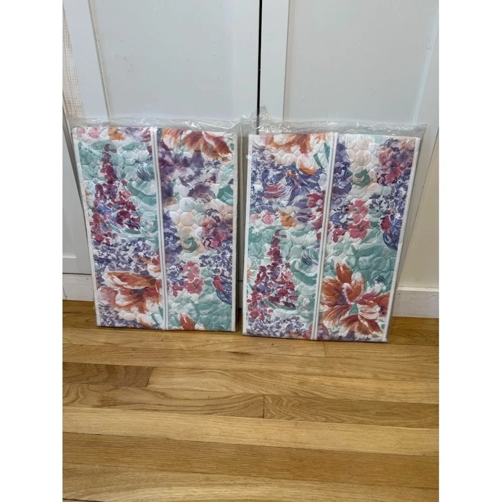 2 NEW VTG Whitmor Storage Suit Bag Pink/Purple Floral Made in USA granny core